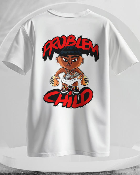 Problem Child - Men Stylish Back Printed T-Shirts – (Regular)