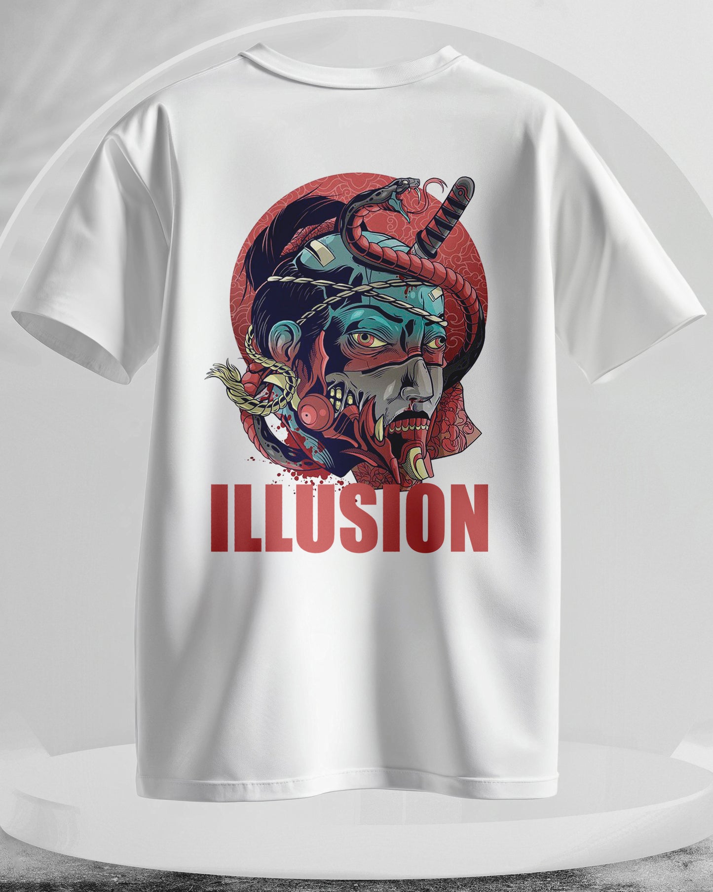 ILLUSION - Men Stylish Back Printed T-Shirts – (Regular)