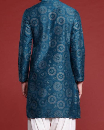 Men Printed Polyester Straight Kurta-KYAMSTORE