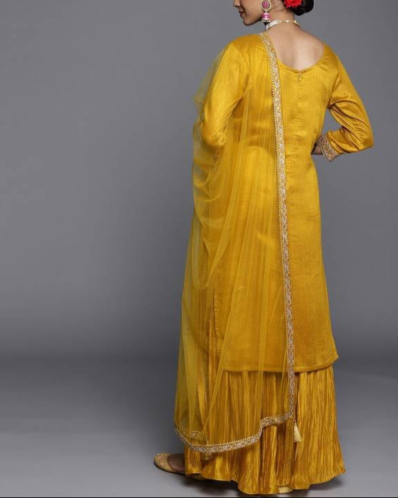 Women Silk Blend Kurta Sharara Set-KYAMSTORE