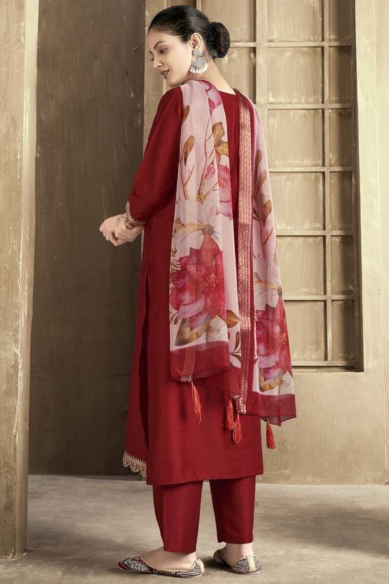 Women Silk Blend Kurta Pant Dupatta Set | Delivery: 10 to 12 business days | Limited stocks available