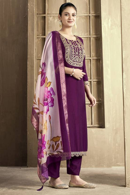 Women Silk Blend Kurta Pant Dupatta Set | Delivery: 10 to 12 business days | Limited stocks available