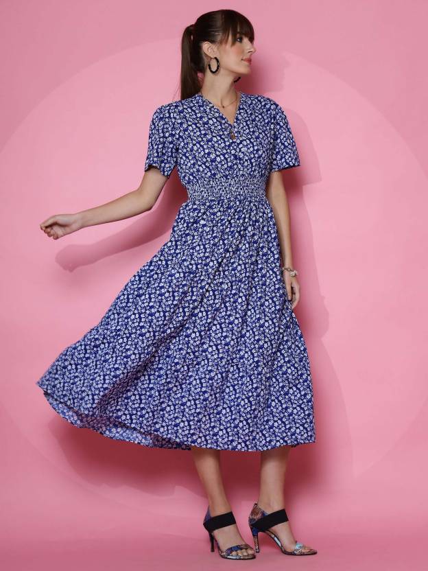 Women Fit and Flare Dress-KYAMSTORE