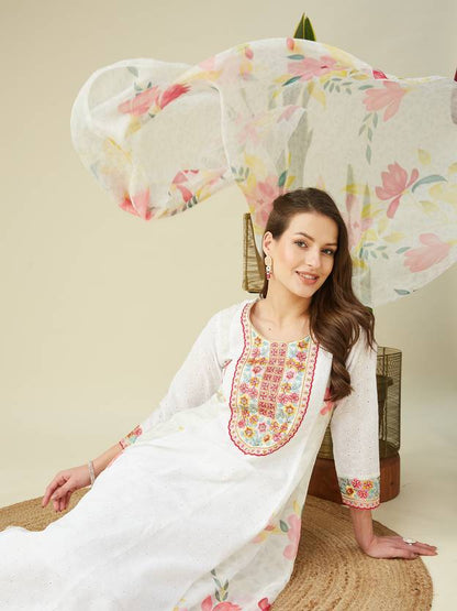 Women Pure Cotton Kurta Pant Dupatta Set | Delivery: 7 to 12 business days | Limited stocks available | Hurry before Sold Out