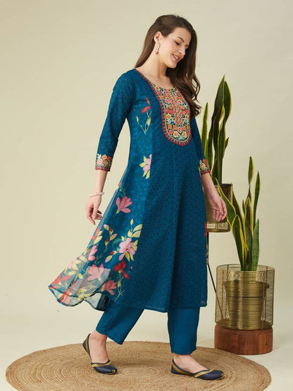 Women Pure Cotton Kurta Pant Dupatta Set | Delivery: 7 to 12 business days | Limited stocks available | Hurry before Sold Out