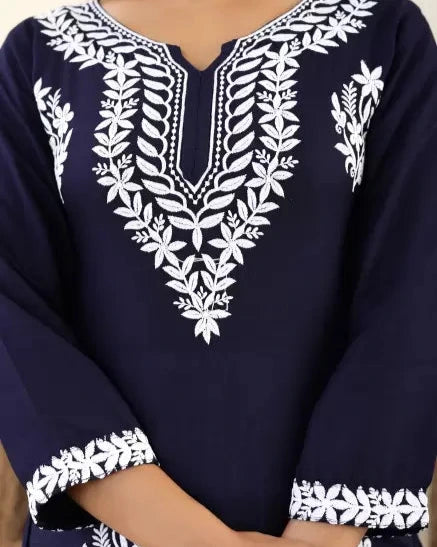 Women Cotton Rayon Kurti Palazzo Set (Colors Variants)-KYAMSTORE