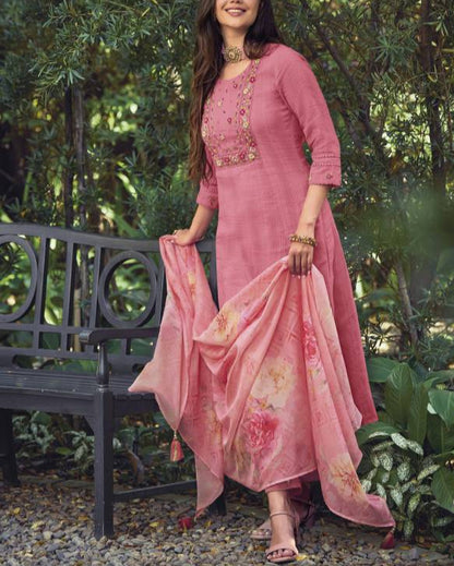 Women Pure Cotton Kurta Pant Dupatta Set-KYAMSTORE