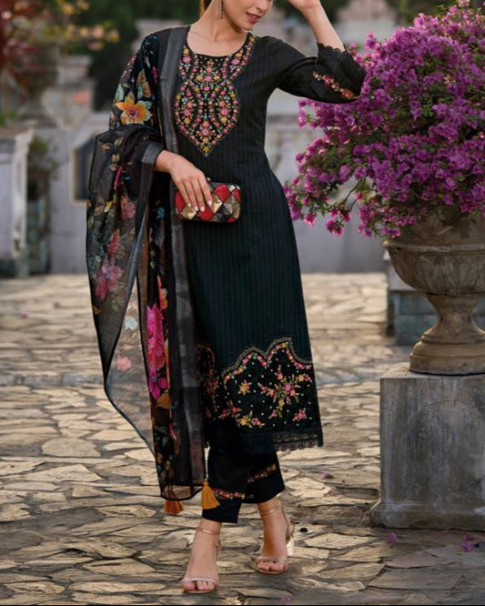 Women Pure Cotton Kurta Pant Dupatta Set-KYAMSTORE