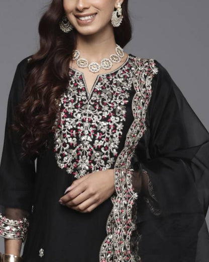Women Viscose Rayon Kurta Pant Dupatta Set-KYAMSTORE