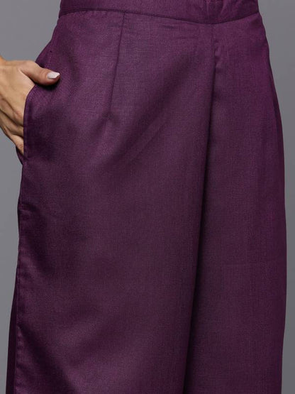 Women Cotton Blend Kurta Palazzo Dupatta Set-KYAMSTORE