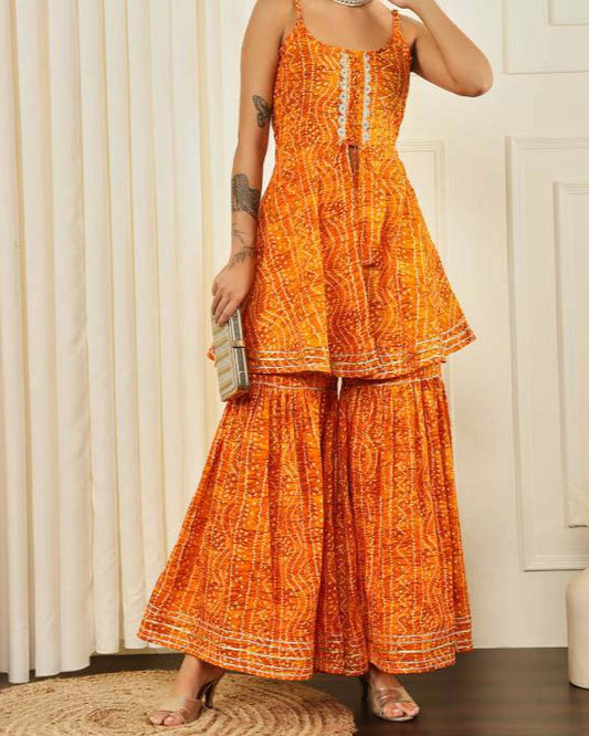 Women Pure Cotton Kurta Sharara Set-KYAMSTORE
