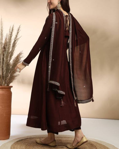 Women Silk Blend Kurta Pant Dupatta Set-KYAMSTORE