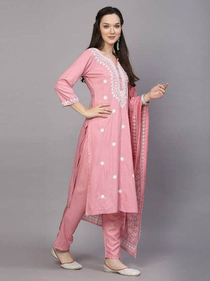Women Viscose Rayon Kurta Pant Dupatta Set | Delivery: 7 to 10 business days | Limited stocks available | Hurry before Sold Out
