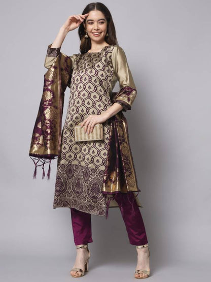 Women Cotton Silk Kurta Pant Set