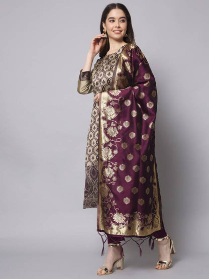 Women Cotton Silk Kurta Pant Set