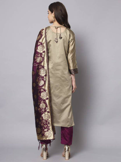 Women Cotton Silk Kurta Pant Set