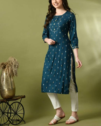Women Viscose Rayon Kurta Pant Set-KYAMSTORE