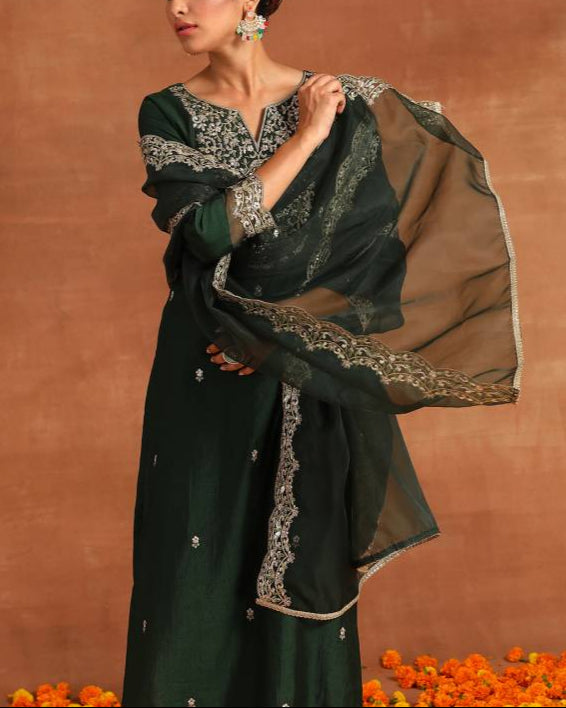 Women Viscose Rayon Kurta Pant Dupatta Set-KYAMSTORE