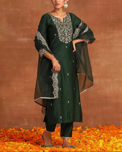 Women Viscose Rayon Kurta Pant Dupatta Set-KYAMSTORE