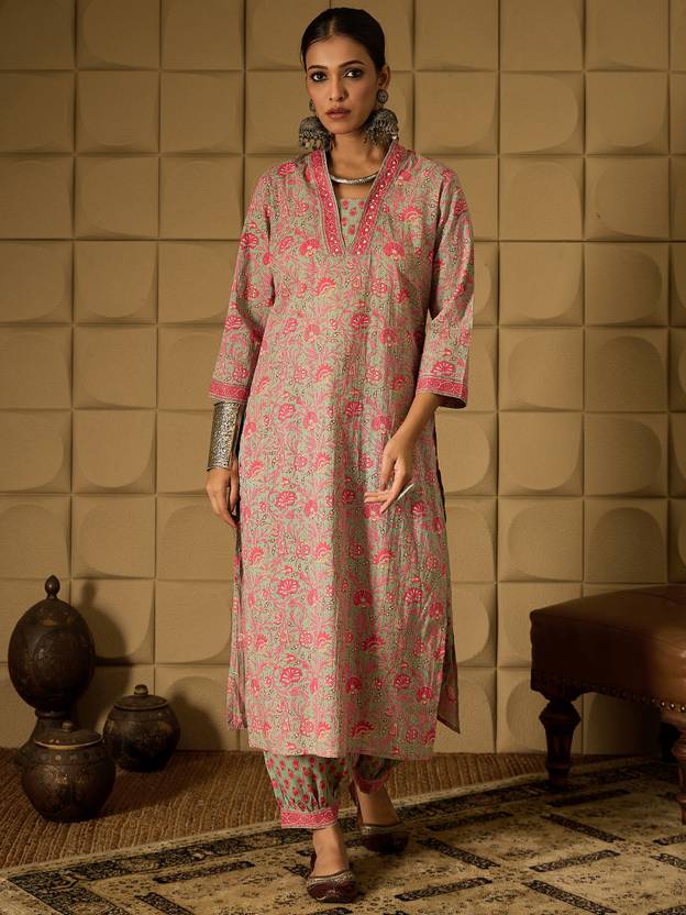 Women Pure Cotton Kurta Salwar Dupatta Set | Delivery: 10 to 12 business days | Limited stocks available