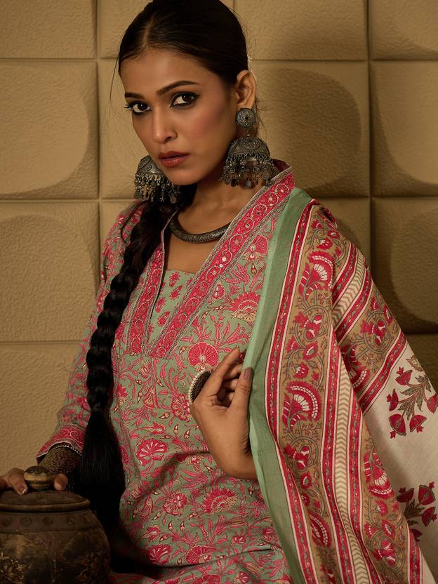 Women Pure Cotton Kurta Salwar Dupatta Set | Delivery: 10 to 12 business days | Limited stocks available