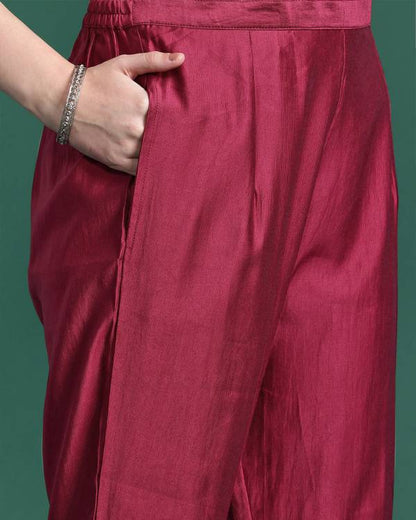 Women Viscose Rayon Kurta Pant Dupatta Set-KYAMSTORE