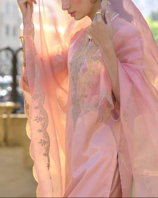 Women Silk Blend Kurta Pant Dupatta Set-KYAMSTORE