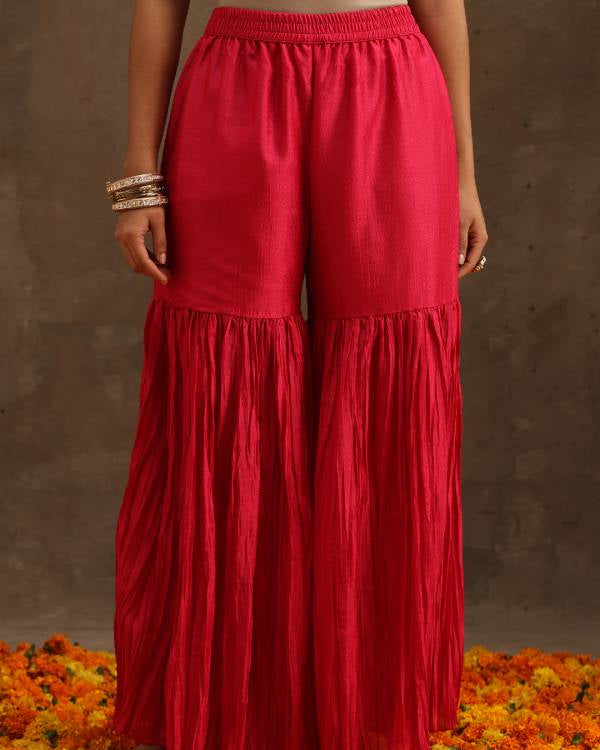 Women Silk Blend Kurta Sharara Set-KYAMSTORE