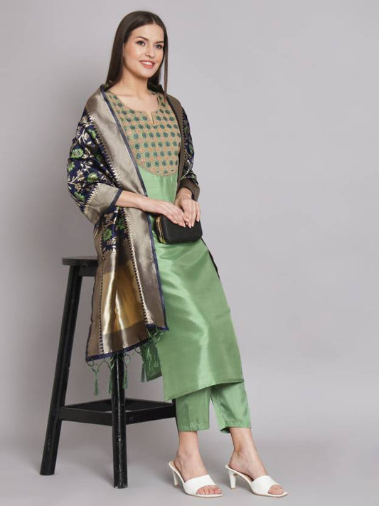 Women Silk Blend Kurta Pant Set