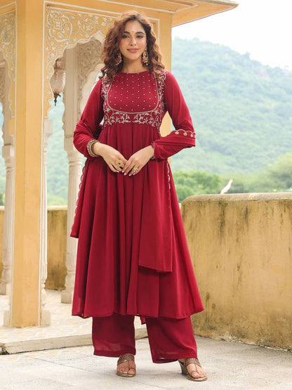 Women Georgette Kurta Palazzo Dupatta Set | Delivery: 10 to 12 business days | Limited stocks available
