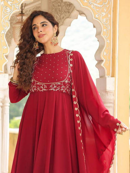 Women Georgette Kurta Palazzo Dupatta Set | Delivery: 10 to 12 business days | Limited stocks available