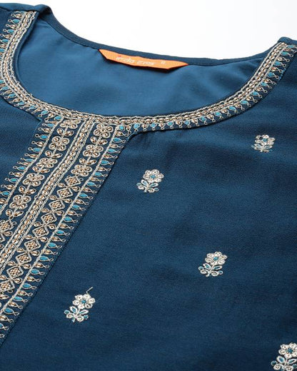 Women Silk Blend Kurta Pant Dupatta Set-KYAMSTORE