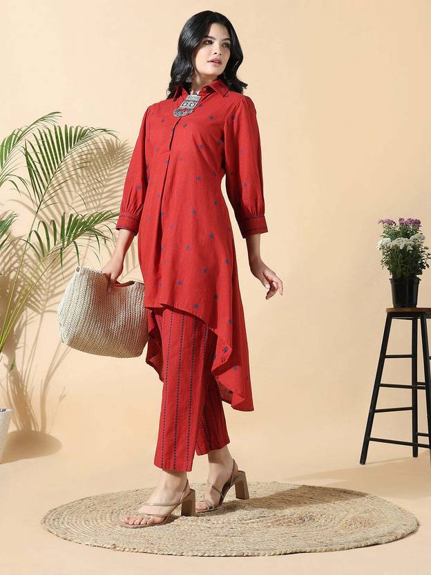 Women Cotton Blend Kurta Pant Set | Delivery: 10 to 12 business days | Limited stocks available