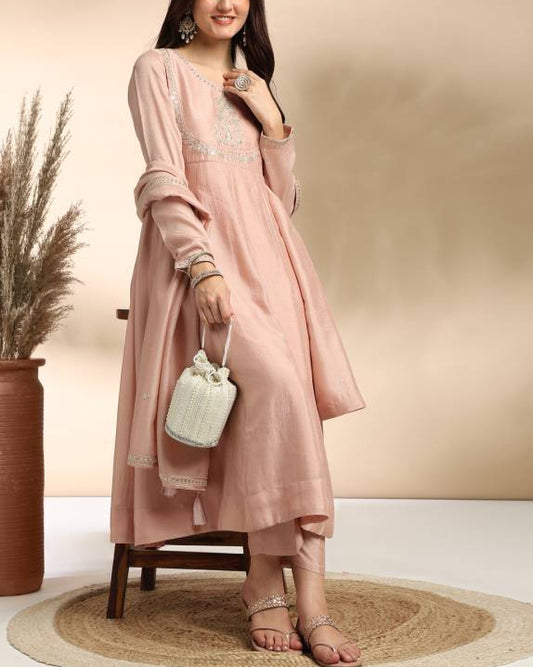 Women Silk Blend Kurta Pant Dupatta Set-KYAMSTORE