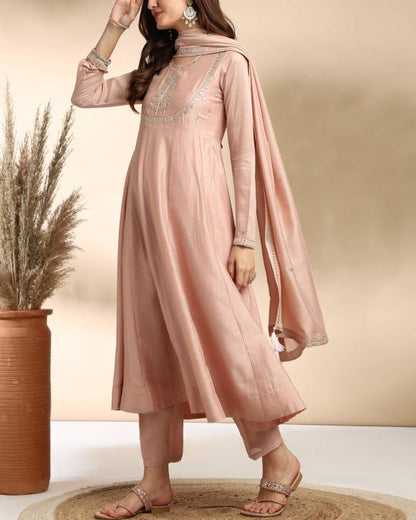 Women Silk Blend Kurta Pant Dupatta Set-KYAMSTORE