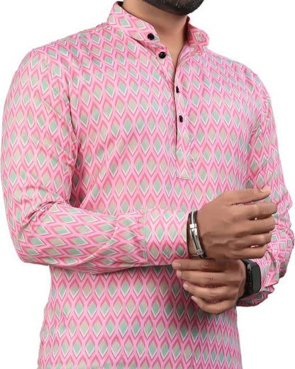 Men Printed Viscose Rayon Straight Kurta-KYAMSTORE