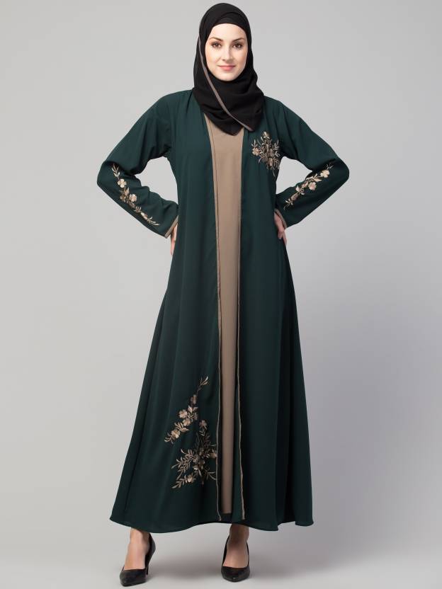 Nida Matte Solid Burqa With Hijab