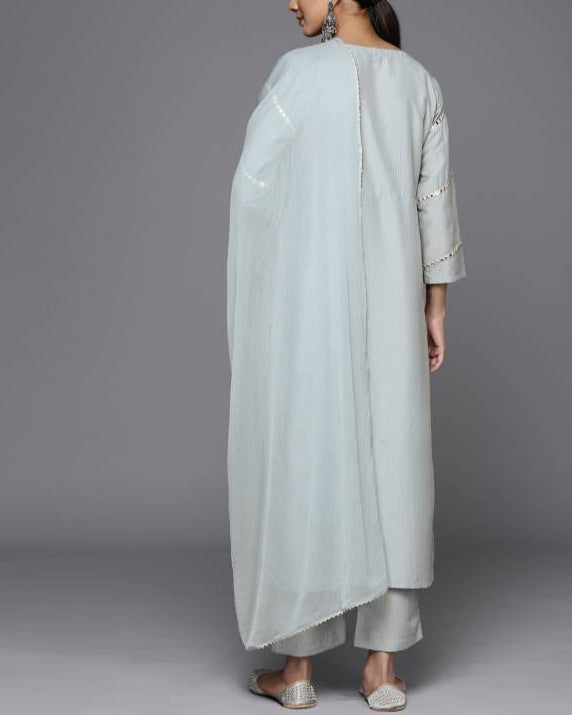 Women Silk Blend Kurta Pant Dupatta Set-KYAMSTORE