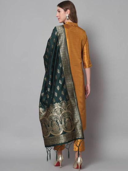 Women Cotton Silk Kurta Pant Dupatta Set