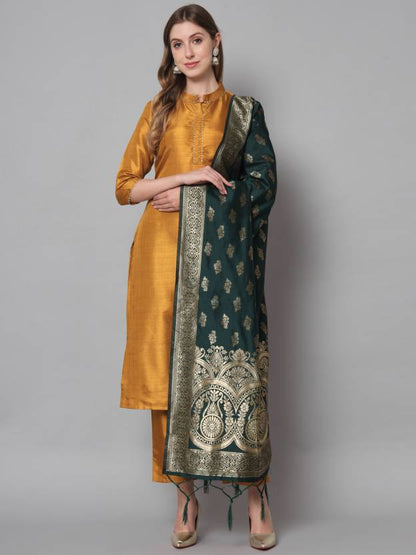 Women Cotton Silk Kurta Pant Dupatta Set