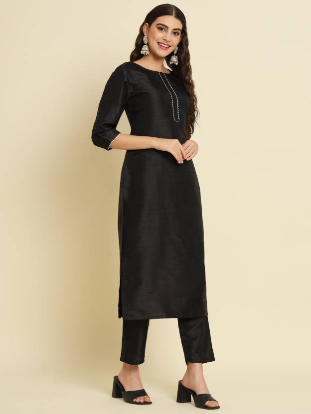 Women Cotton Silk Kurta Pant Dupatta Set