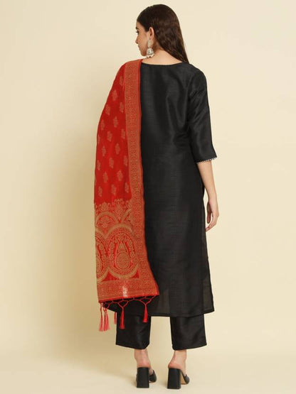 Women Cotton Silk Kurta Pant Dupatta Set